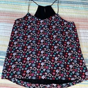 EUC Loft fully lined, floral cami swing top. Size large